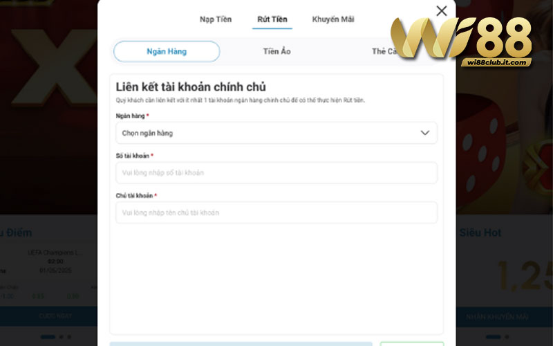 Hướng dẫn rút tiền WI88 chuẩn xác